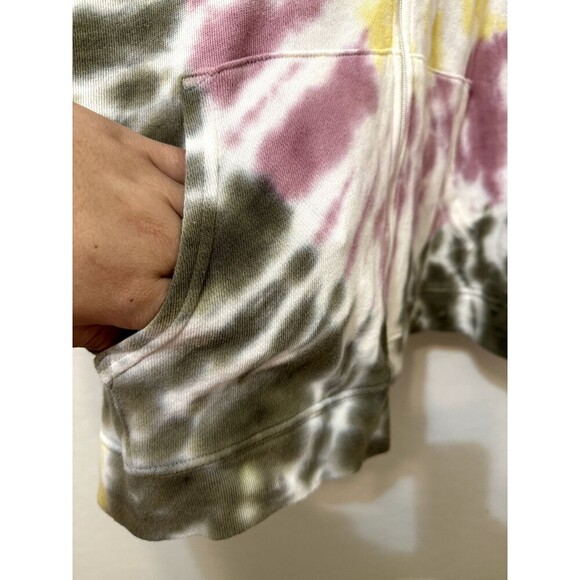 Old Navy Womans Tie Dye Sweater Size 3X Zip Up Hooded Y2K Artsy Beachy Hippie - Picture 7 of 11